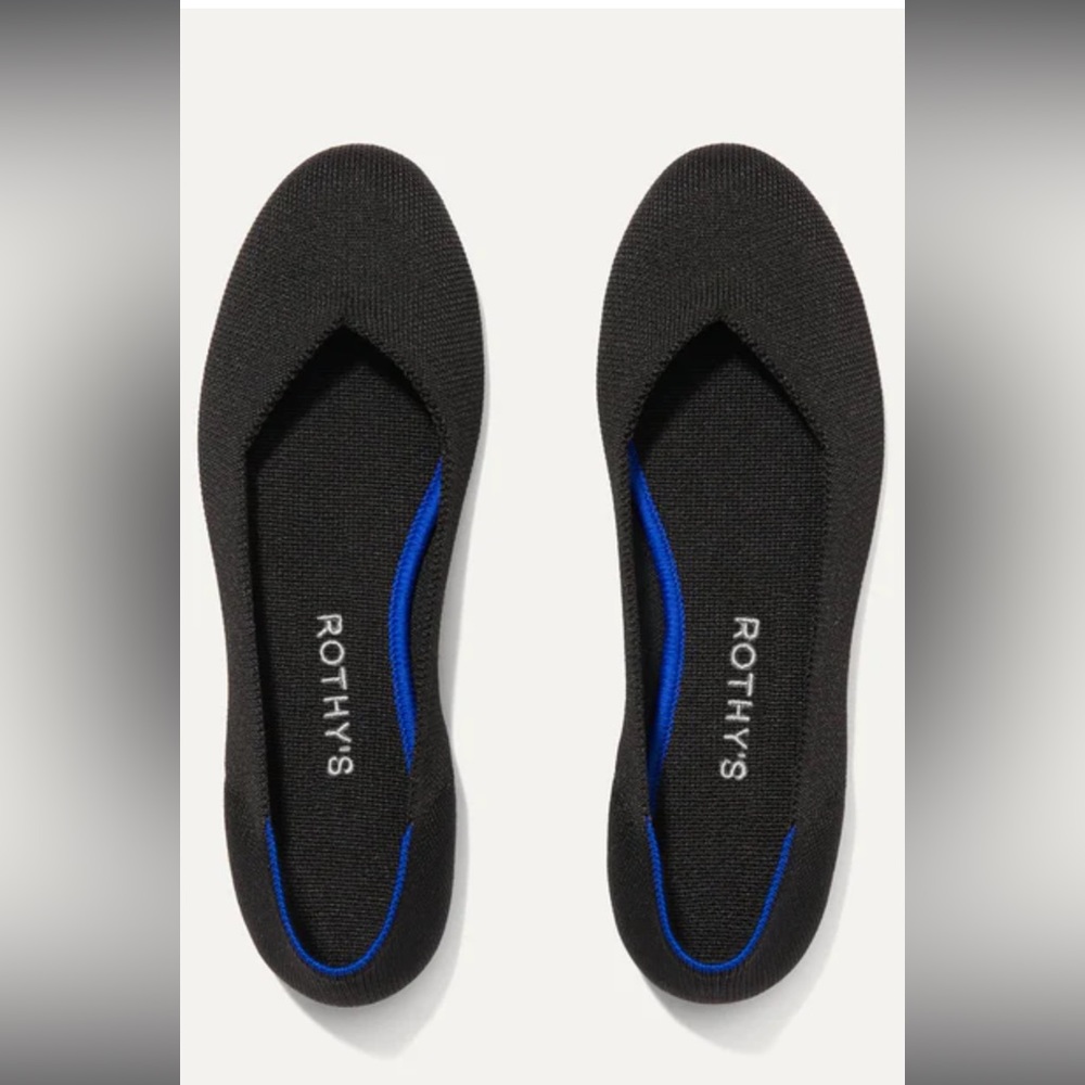 Rothy’s The Flat in Black. Sz 9.5 Like New Condition! Love them,just too small